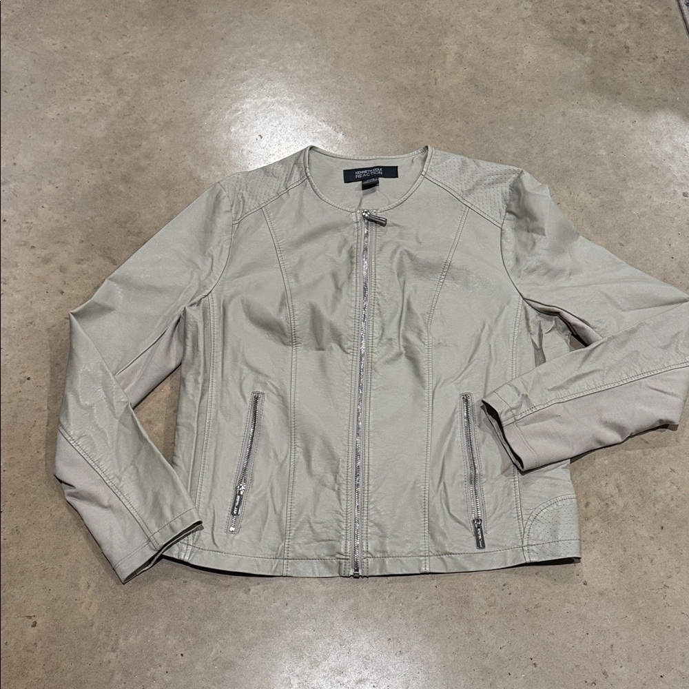 Kenneth Cole Reaction Light Tan Leather Jacket